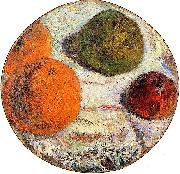 Paul Gauguin Tambourin decore des fruits oil painting